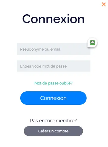 Connexion des membres du GEMO BET CASINO